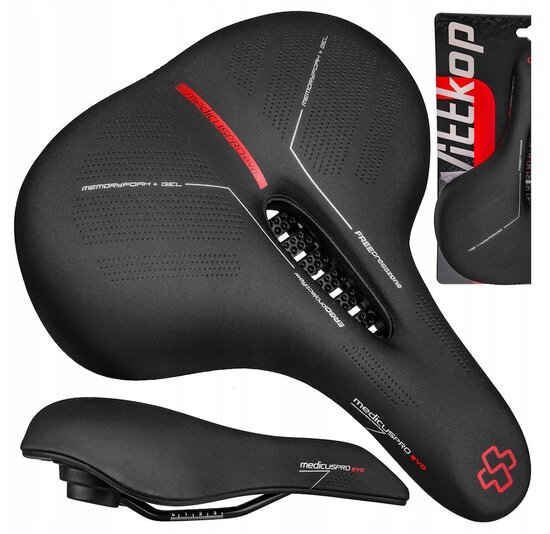 Wittkop Medicus Pro Evo 3.0 City Unisex Fietszadel - Memory Foam Met Gel Inleg Zadel