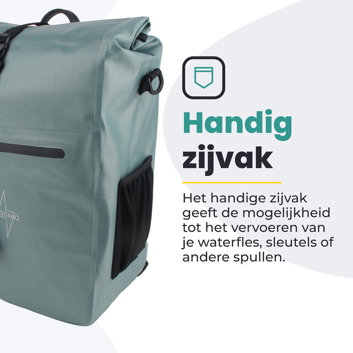 Voltano Luxe E-bike Fietstas 28L - Ice Blauw - Pakaftas Met Laptop Vak - 100% Waterdicht