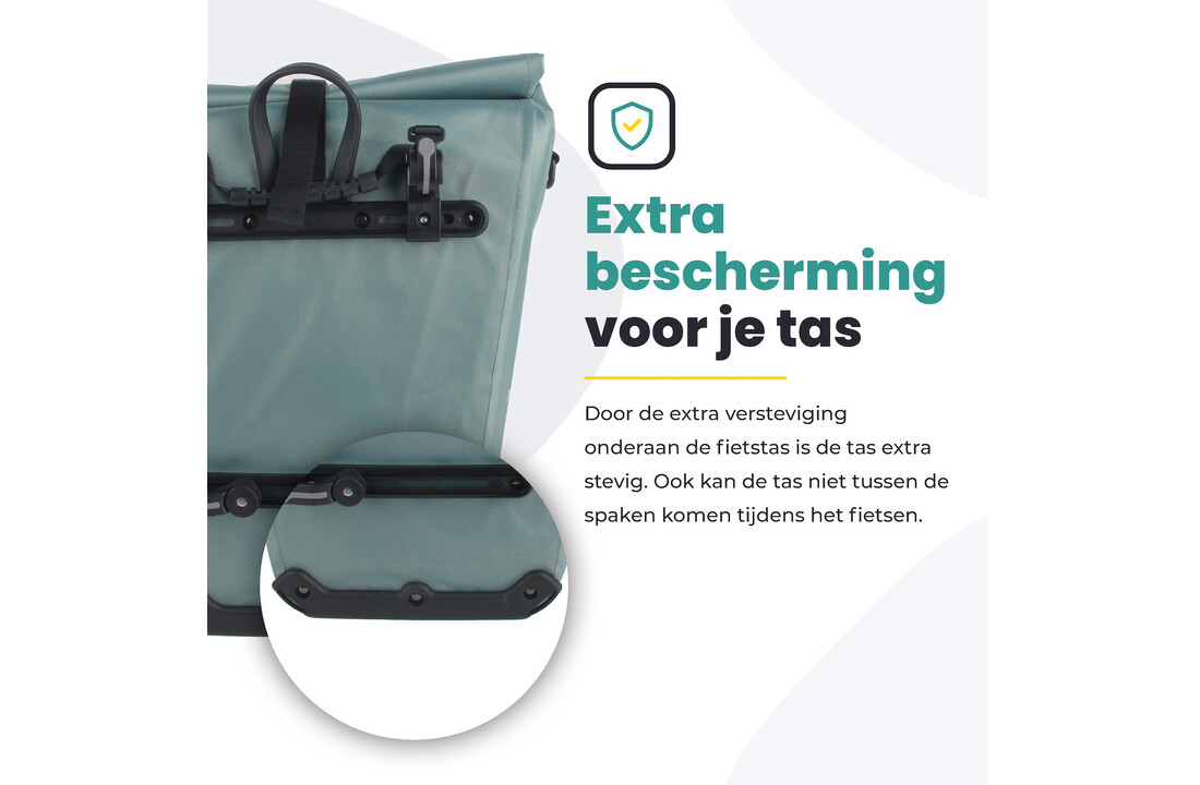 Voltano Luxe E-bike Fietstas 28L - Ice Blauw - Pakaftas Met Laptop Vak - 100% Waterdicht
