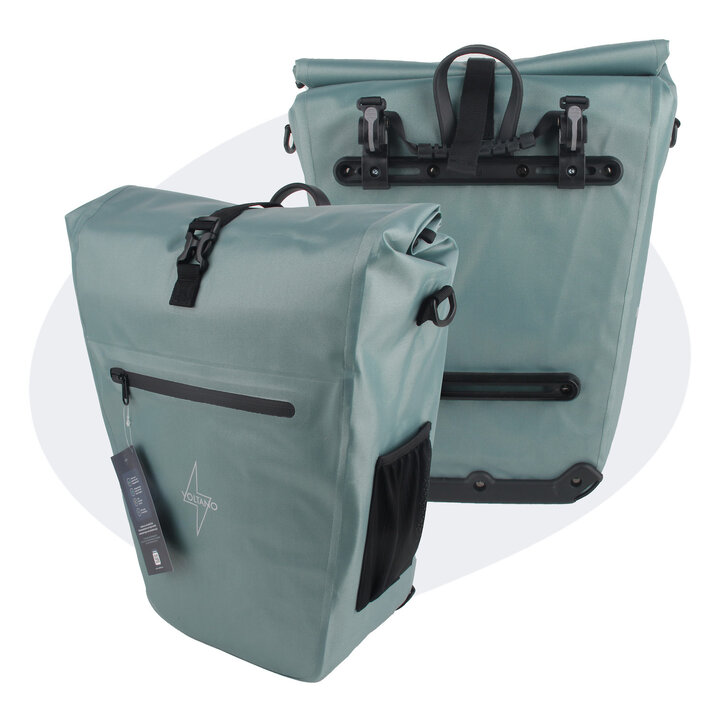 Voltano Luxe E-bike Fietstas 28L - Ice Blauw - Pakaftas Met Laptop Vak - 100% Waterdicht