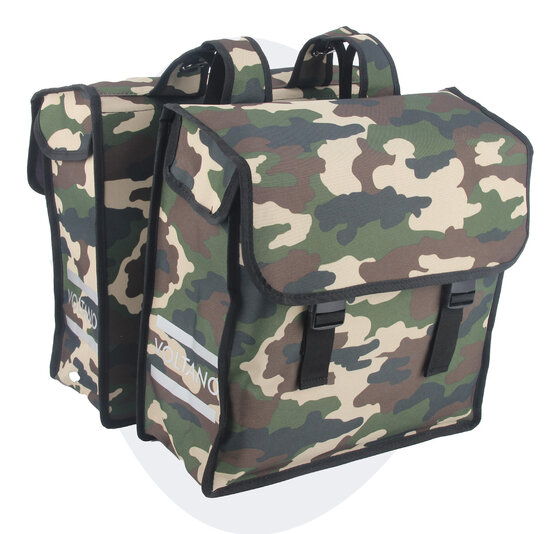 Voltano Dubbele Fietstas Army Green - Groen - 38 Liter - Waterdicht Polyester