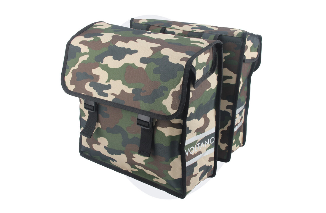 Voltano Dubbele Fietstas Army Green - Groen - 38 Liter - Waterdicht Polyester