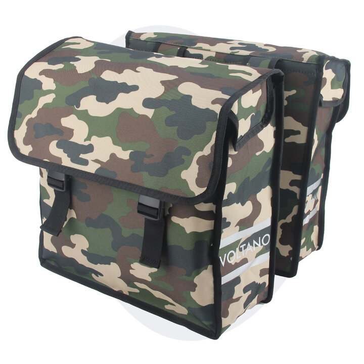 Voltano Dubbele Fietstas Army Green - Groen - 38 Liter - Waterdicht Polyester