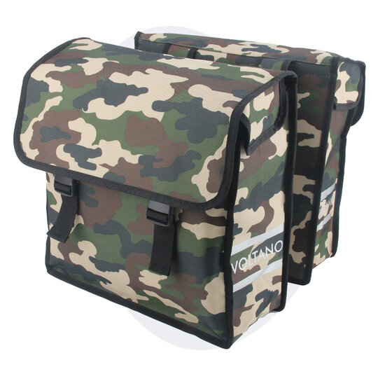 Voltano Dubbele Fietstas Army Green - Groen - 38 Liter - Waterdicht Polyester