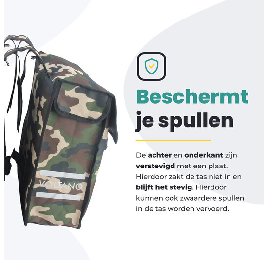 Voltano Dubbele Fietstas Army Green - Groen - 38 Liter - Waterdicht Polyester