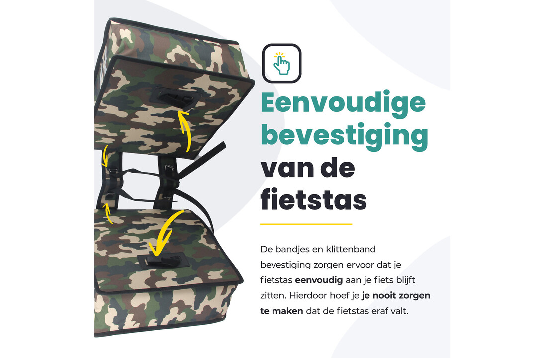 Voltano Dubbele Fietstas Army Green - Groen - 38 Liter - Waterdicht Polyester