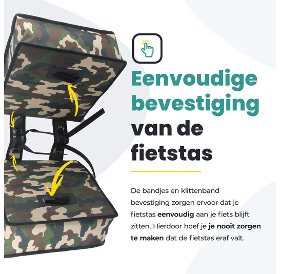 Voltano Dubbele Fietstas Army Green - Groen - 38 Liter - Waterdicht Polyester