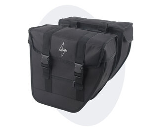 Voltano Dubbele Fietstas Urban Flow Afgeschuind - Zwart