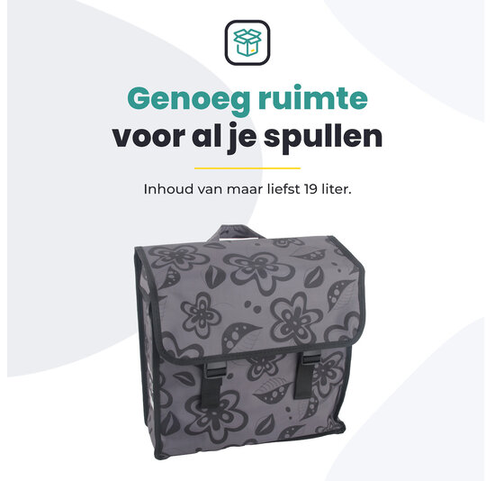 Voltano Voorgevormde Enkele Fietstas Floral Fusion - Pakaftas Grijs