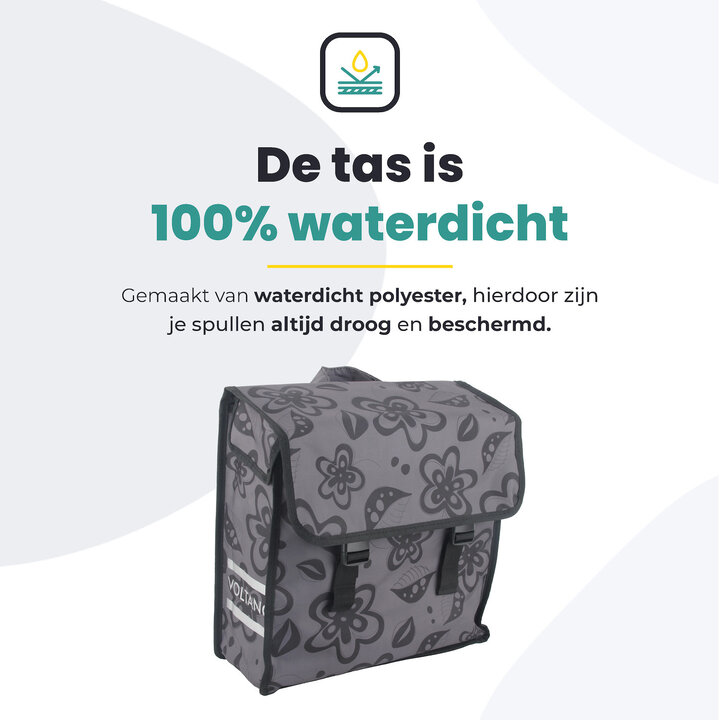 Voltano Voorgevormde Enkele Fietstas Floral Fusion - Pakaftas Grijs
