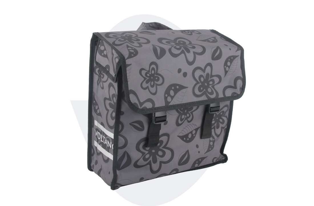 Voltano Voorgevormde Enkele Fietstas Floral Fusion - Pakaftas Grijs