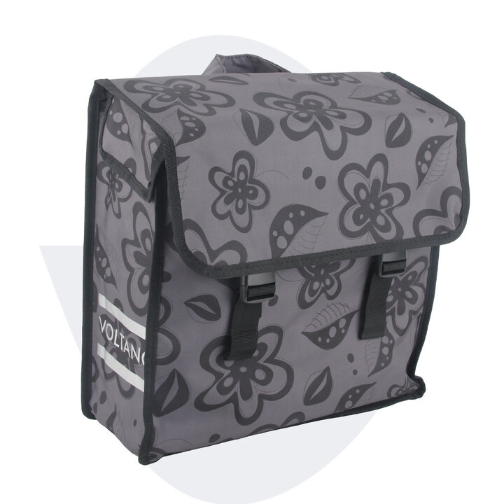Voltano Voorgevormde Enkele Fietstas Floral Fusion - Pakaftas Grijs