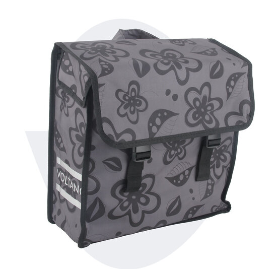 Voltano Voorgevormde Enkele Fietstas Floral Fusion - Pakaftas Grijs
