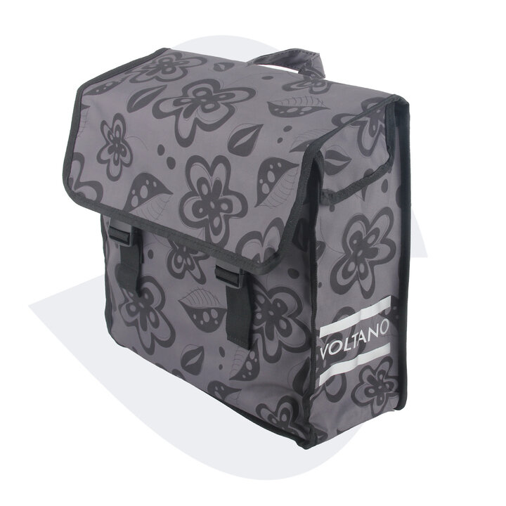 Voltano Voorgevormde Enkele Fietstas Floral Fusion - Pakaftas Grijs