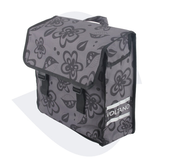 Voltano Voorgevormde Enkele Fietstas Floral Fusion - Pakaftas Grijs