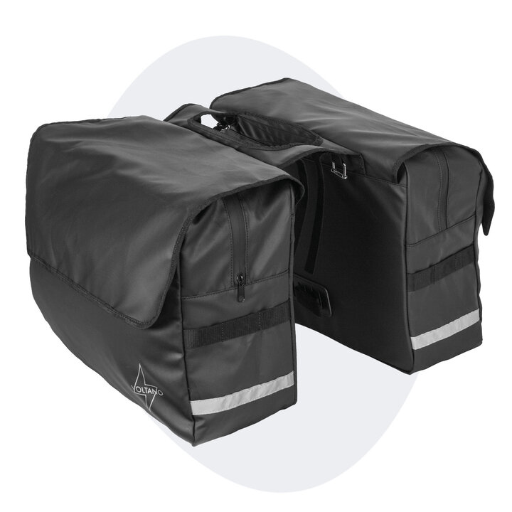 Voltano Luxe Dubbele Fietstas XL - Zwart - 44 Liter - 100% Waterdicht