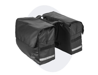 Voltano Luxe Dubbele Fietstas XL - Zwart - 44 Liter - 100% Waterdicht