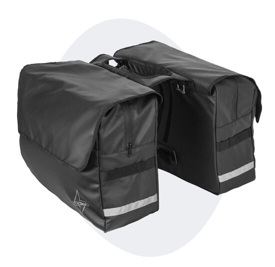 Voltano Luxe Dubbele Fietstas XL - Zwart - 44 Liter - 100% Waterdicht