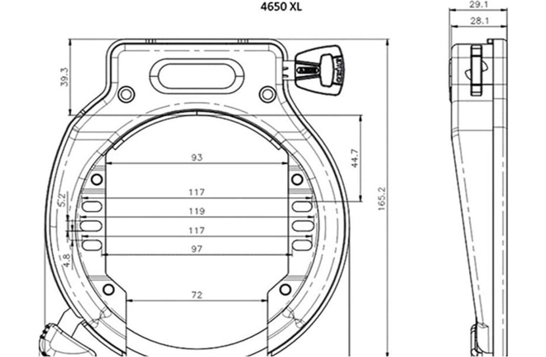 Abus Amparo 2.0 4650XL R Ringslot - Voor Grote Fietsbanden
