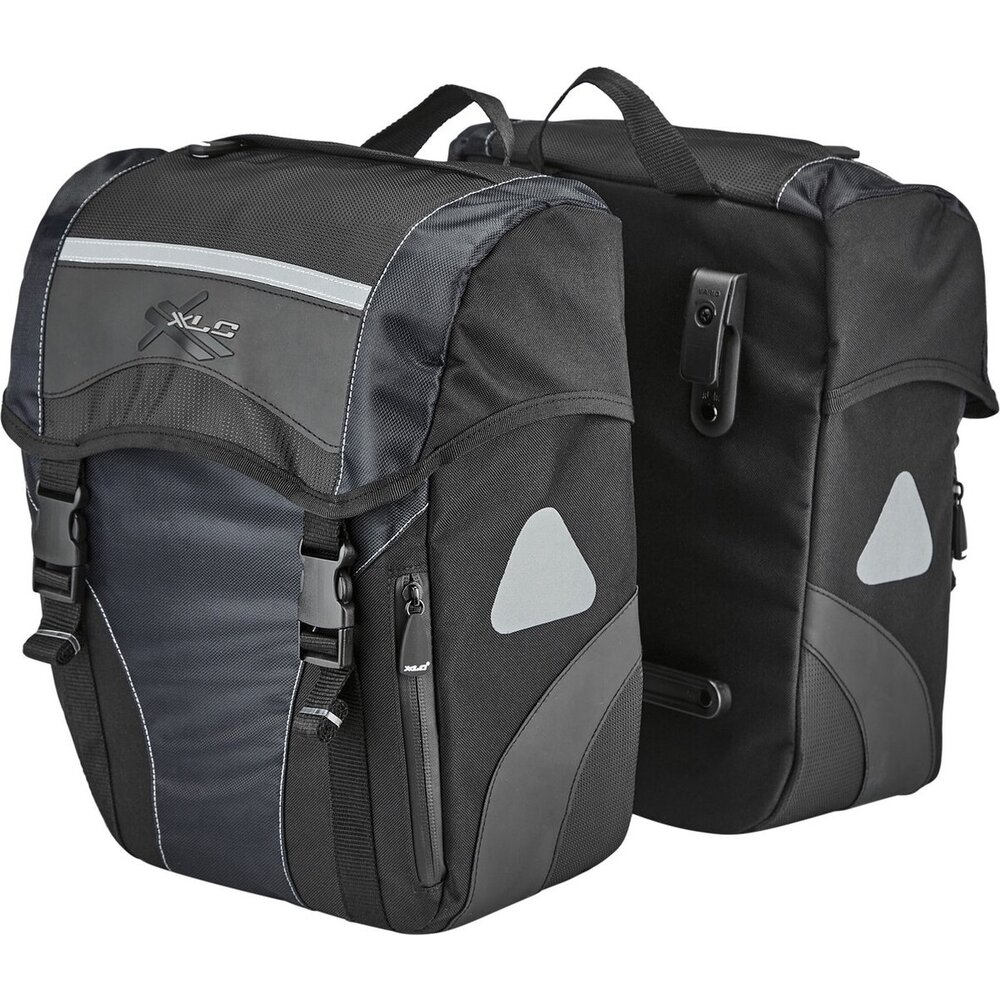 XLC Borse Laterali Da Bici V-LIGHT ACTIVE 34L, Set BA-S109, Nere, Con Sistema MIK E Attacchi Per Luci