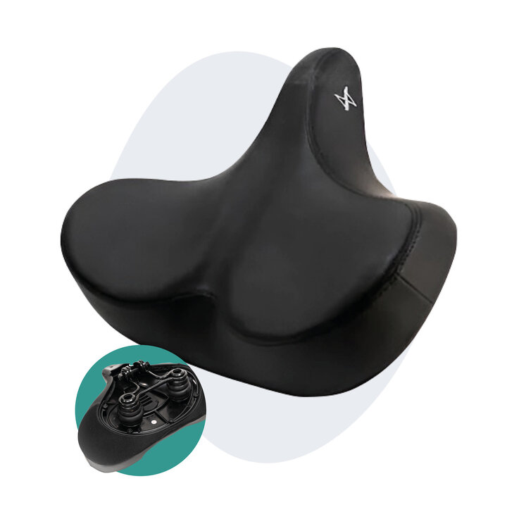 Voltano City XXXL Fietszadel - Unisex - Extra Breed Fietszadel - Zwart