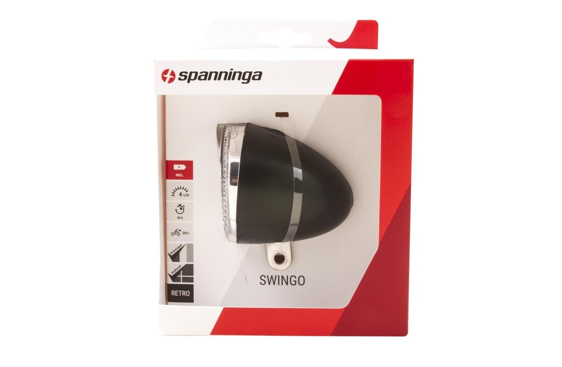 Spanninga Swingo XB LED koplamp - Zwart