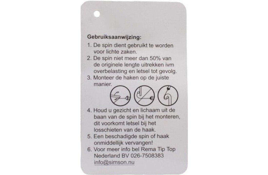 Simson Viervoudige Spinbinders - 60 CM - Zwart