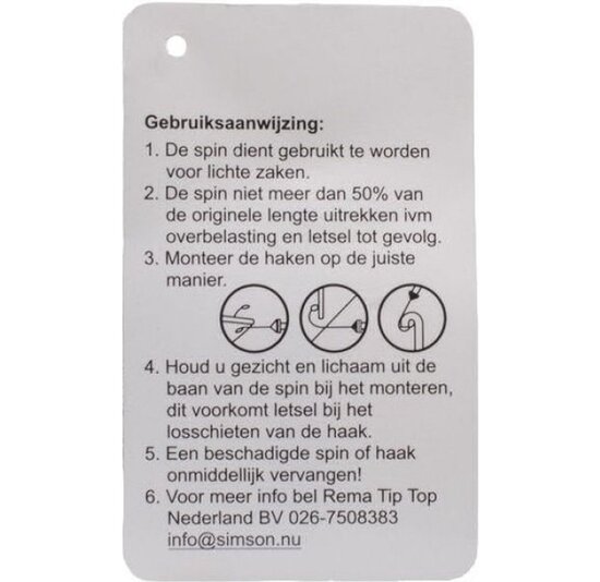 Simson Viervoudige Spinbinders - 60 CM - Zwart