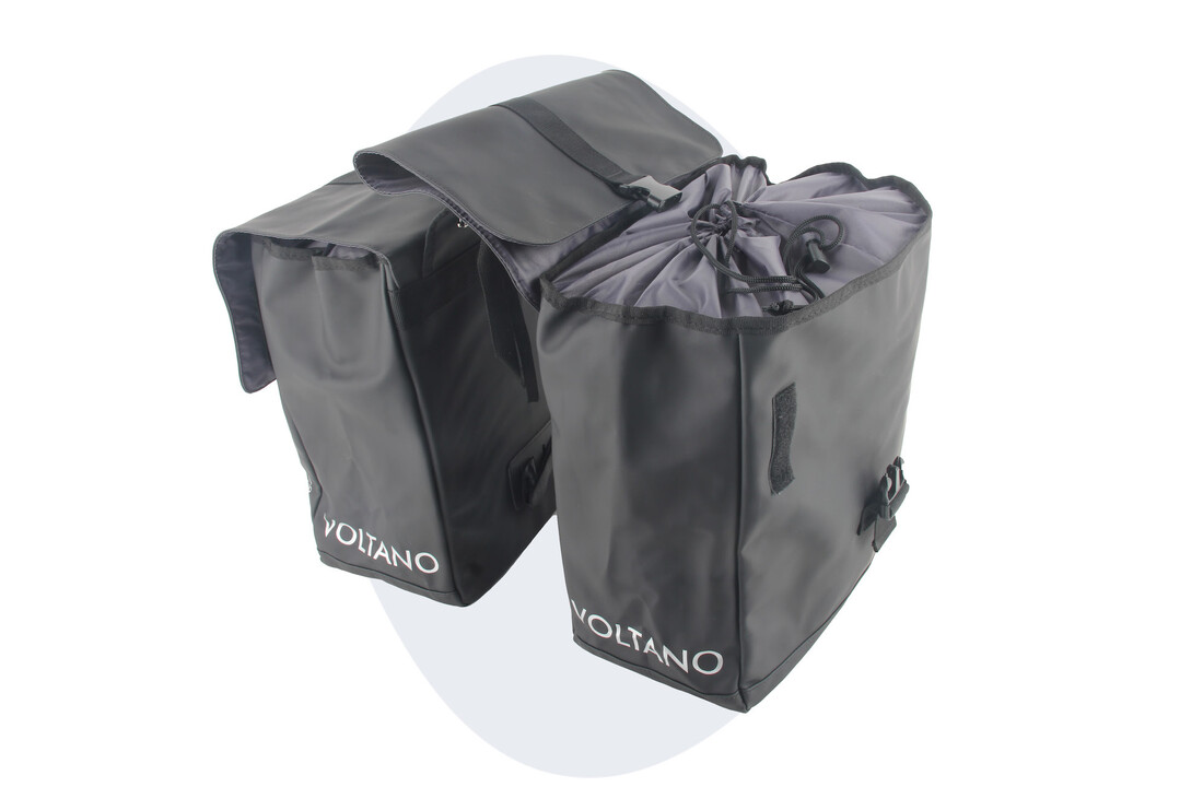 Voltano Dubbele Fietstas Urban - Zwart - 30 Liter - 100% Waterdicht - Afsluitbaar