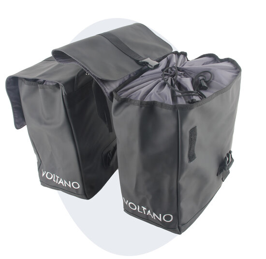 Voltano Dubbele Fietstas Urban - Zwart - 30 Liter - 100% Waterdicht - Afsluitbaar