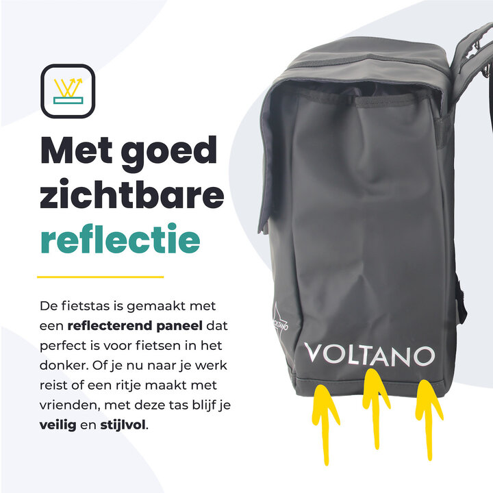 Voltano Dubbele Fietstas Urban - Zwart - 30 Liter - 100% Waterdicht - Afsluitbaar