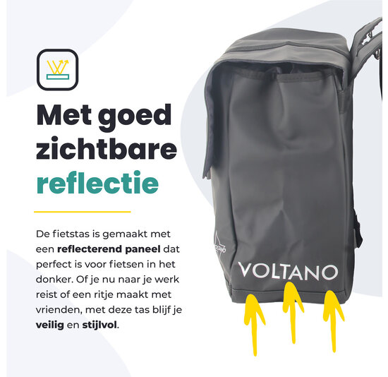 Voltano Dubbele Fietstas Urban - Zwart - 30 Liter - 100% Waterdicht - Afsluitbaar