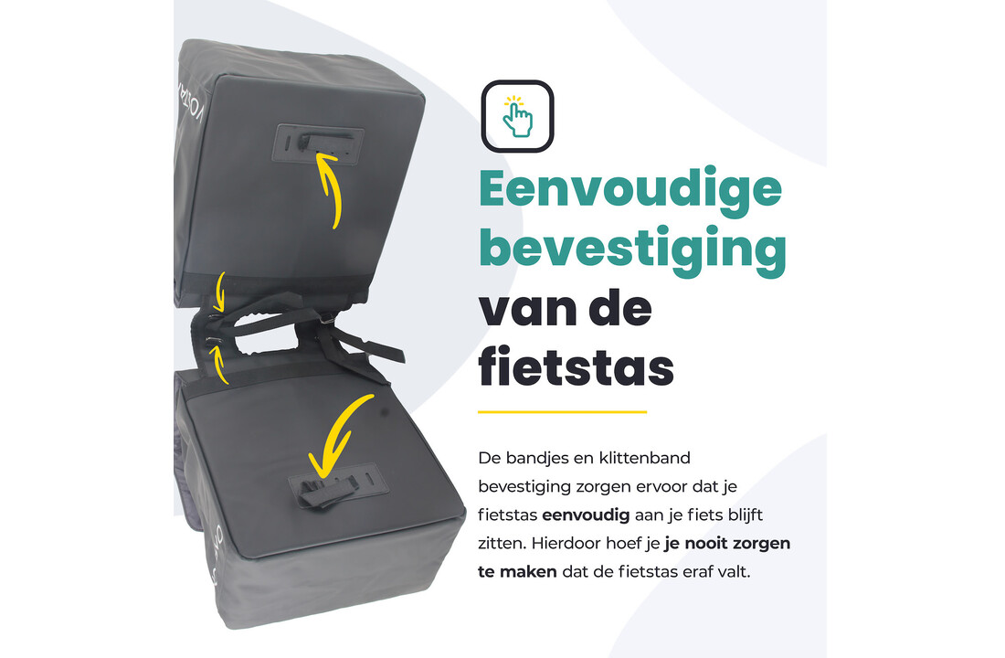 Voltano Dubbele Fietstas Urban - Zwart - 30 Liter - 100% Waterdicht - Afsluitbaar