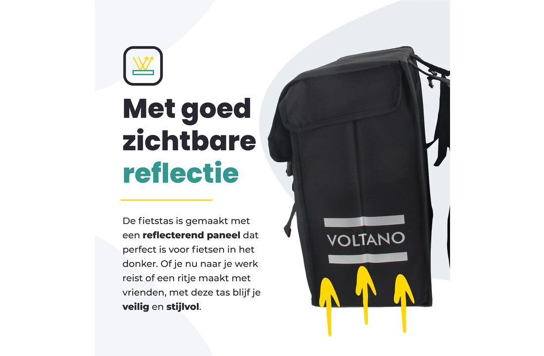 Voltano Dubbele Fietstas XXL - Zwart - 60 Liter