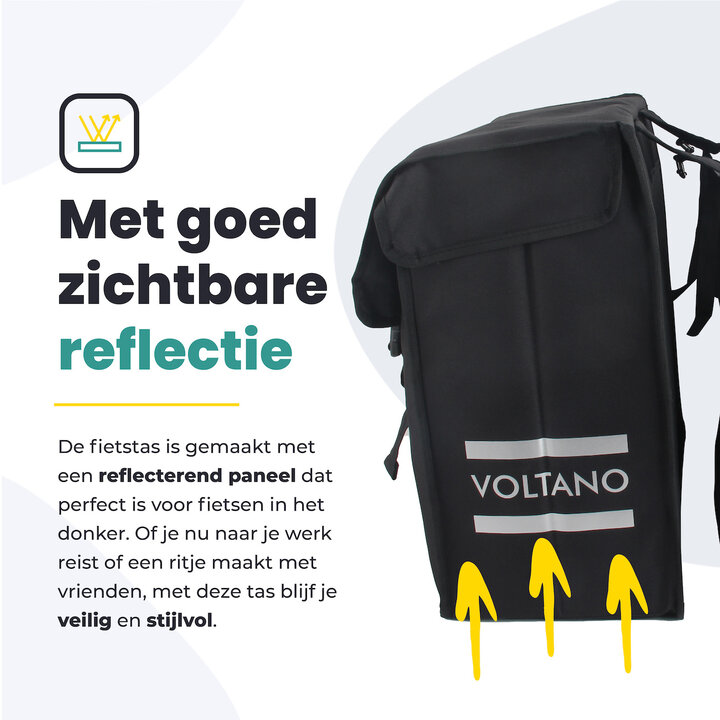 Voltano Dubbele Fietstas XXL - Zwart - 60 Liter