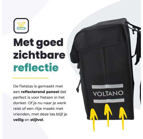 Voltano Dubbele Fietstas XXL - Zwart - 60 Liter