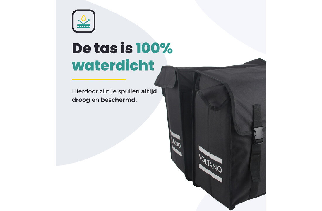 Voltano Dubbele Fietstas XXL - Zwart - 60 Liter