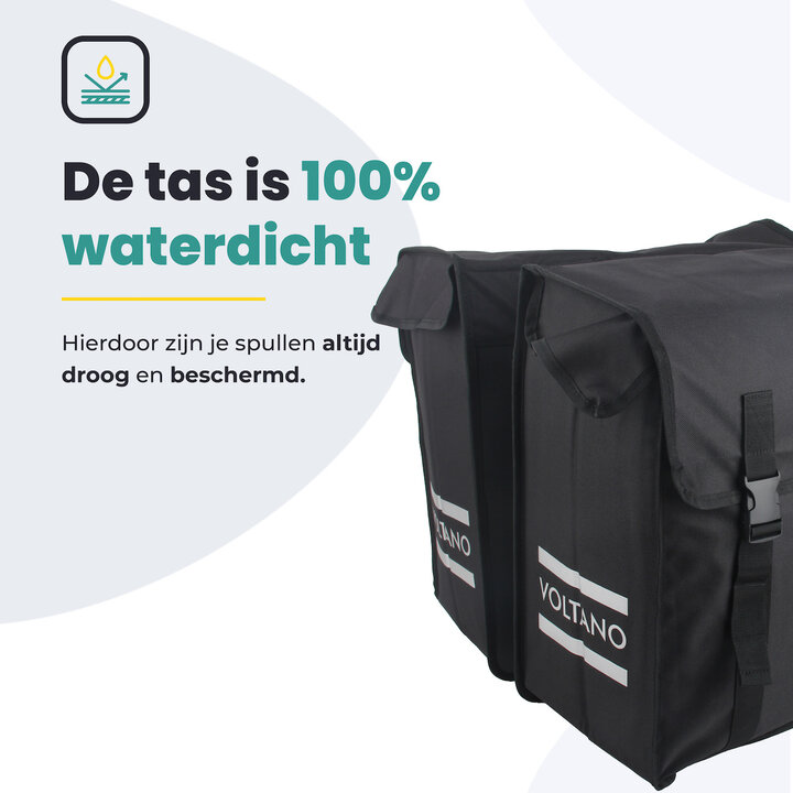Voltano Dubbele Fietstas XXL - Zwart - 60 Liter