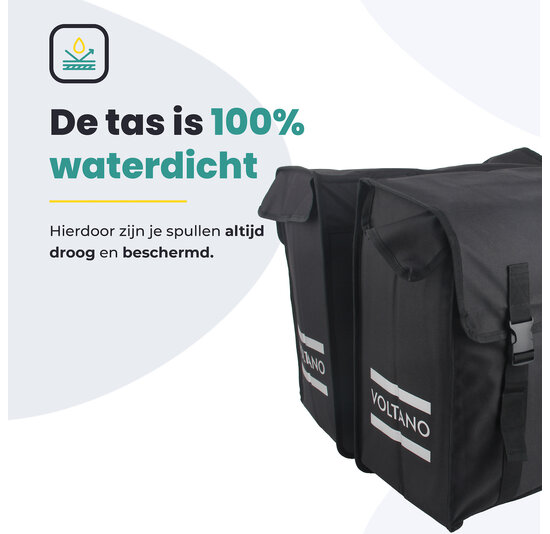 Voltano Dubbele Fietstas XXL - Zwart - 60 Liter