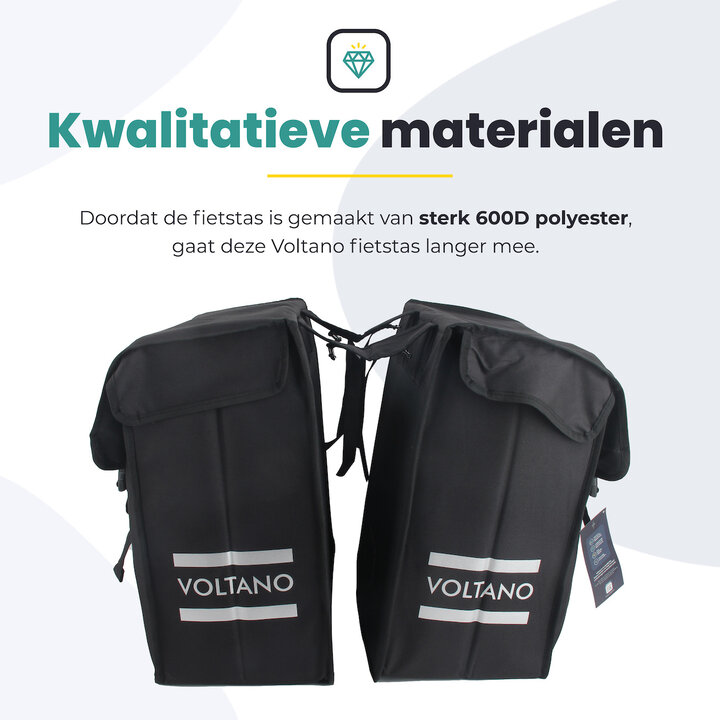 Voltano Dubbele Fietstas XXL - Zwart - 60 Liter