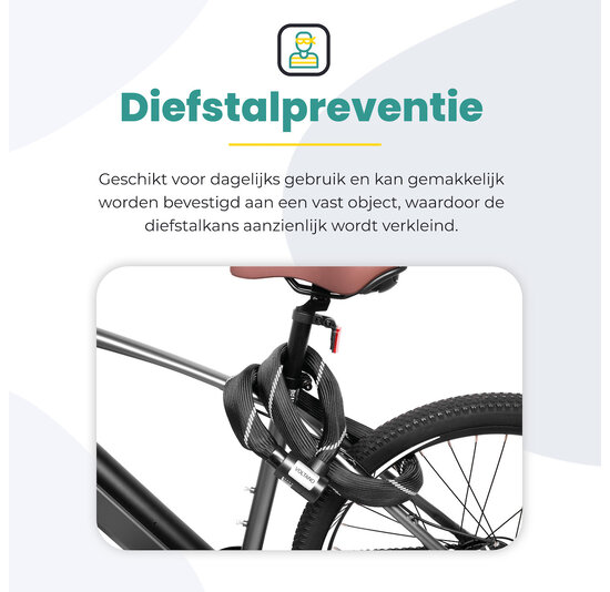 Voltano ART2 Kettingslot - Zwart - 120 CM - ART 2 Slot