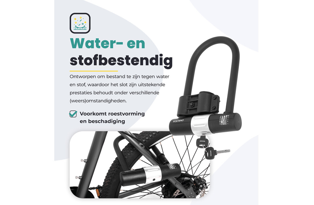 Voltano Beugelslot ART4 - Zwart - Gratis Framehouder - 180 x 320 MM