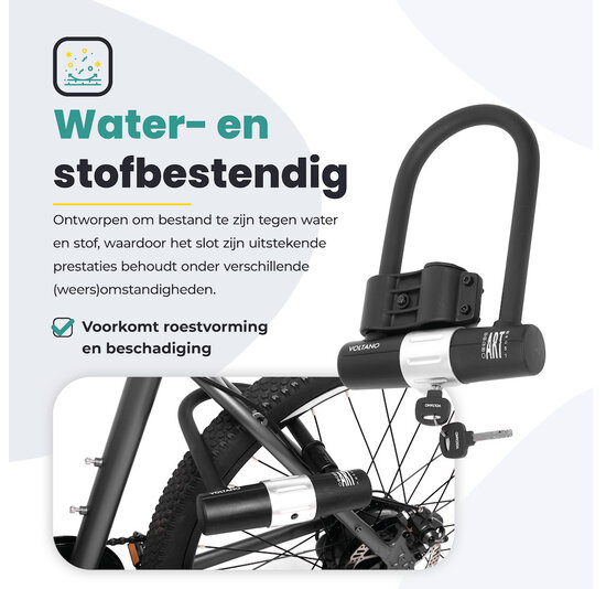 Voltano Beugelslot ART4 - Zwart - Gratis Framehouder - 180 x 320 MM