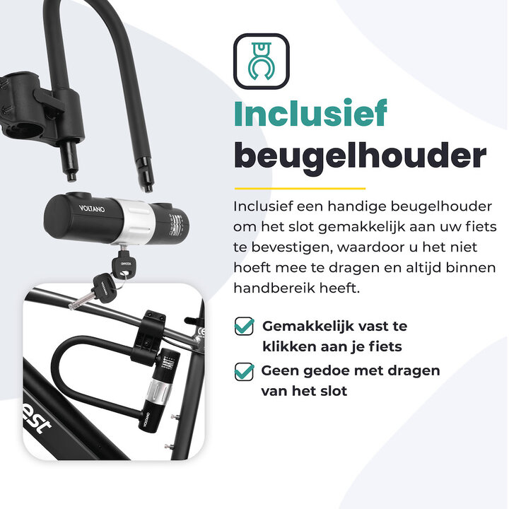 Voltano Beugelslot ART4 - Zwart - Gratis Framehouder - 180 x 320 MM