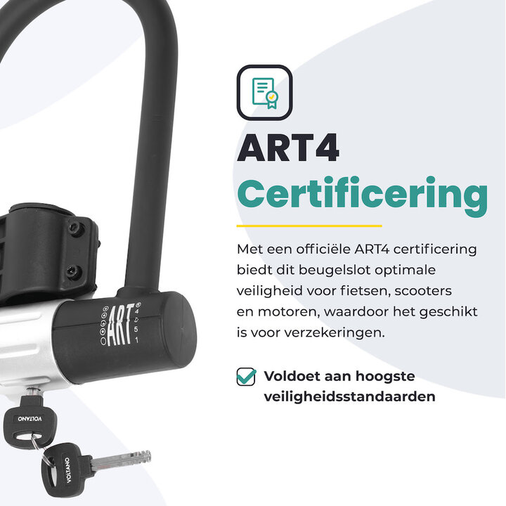 Voltano Beugelslot ART4 - Zwart - Gratis Framehouder - 180 x 320 MM