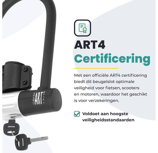 Voltano Beugelslot ART4 - Zwart - Gratis Framehouder - 180 x 320 MM