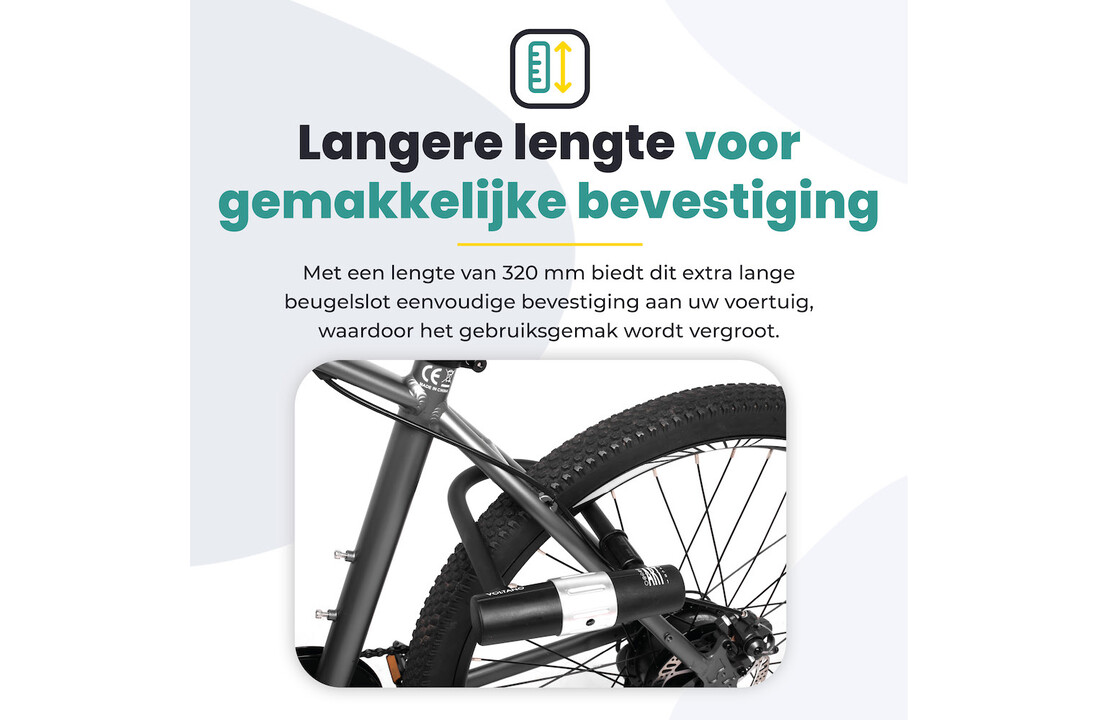 Voltano Beugelslot ART4 - Zwart - Gratis Framehouder - 180 x 320 MM