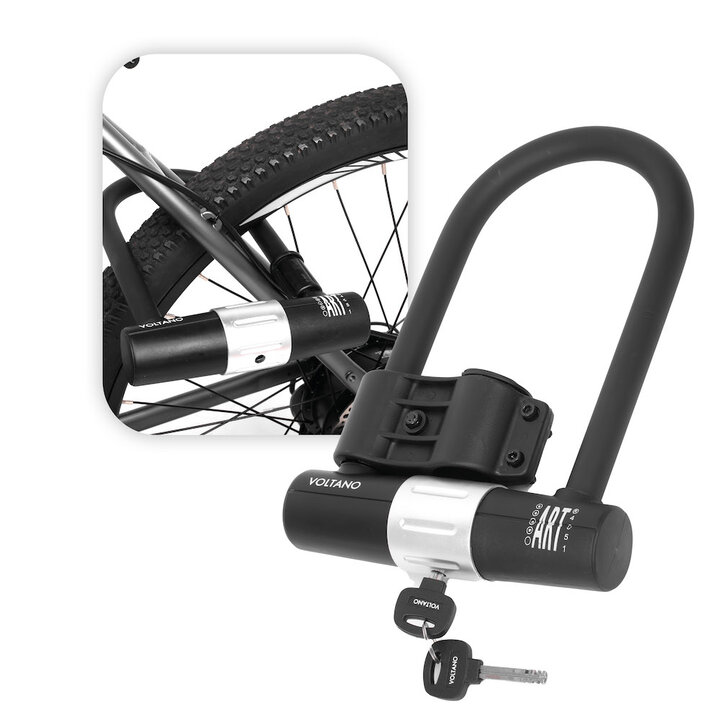 Voltano Beugelslot ART4 - Zwart - Gratis Framehouder - 180 x 320 MM