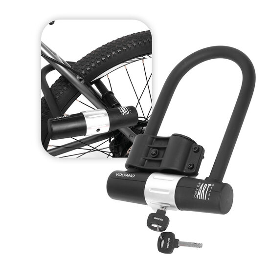 Voltano Beugelslot ART4 - Zwart - Gratis Framehouder - 180 x 320 MM