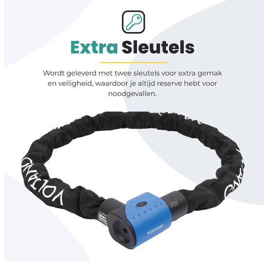 Voltano ART3 Kettingslot - Zwart - 120 CM - ART 3 Slot